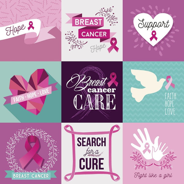 Breast Cancer Awareness Fabric Panel - 43" - ineedfabric.com
