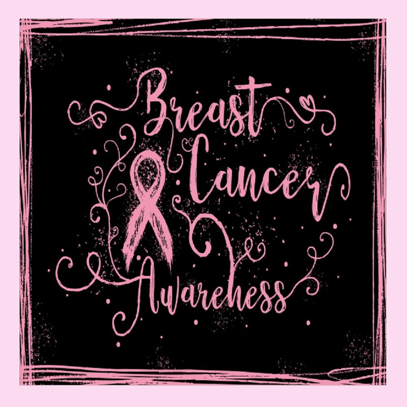 Breast Cancer Awareness Fabric Panel - Pink/Black - ineedfabric.com
