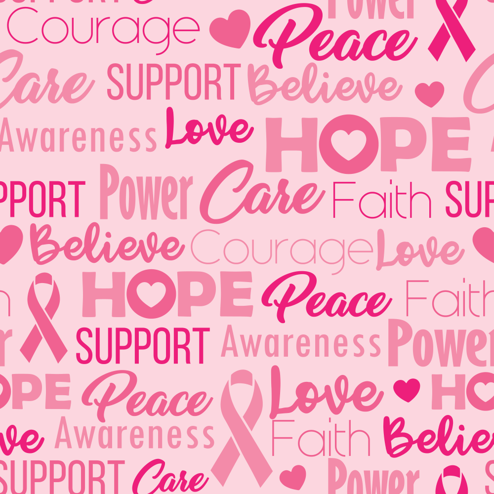 Breast Cancer Words Of Encouragement Fabric
