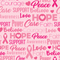 Breast Cancer Wordclouds Fabric - Pink - ineedfabric.com