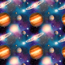 Bright Planets Fabric - ineedfabric.com