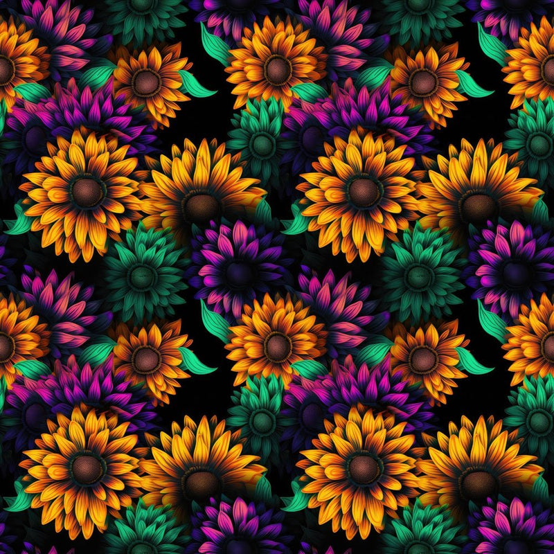 Brilliant Colorful Sunflower Fabric - ineedfabric.com
