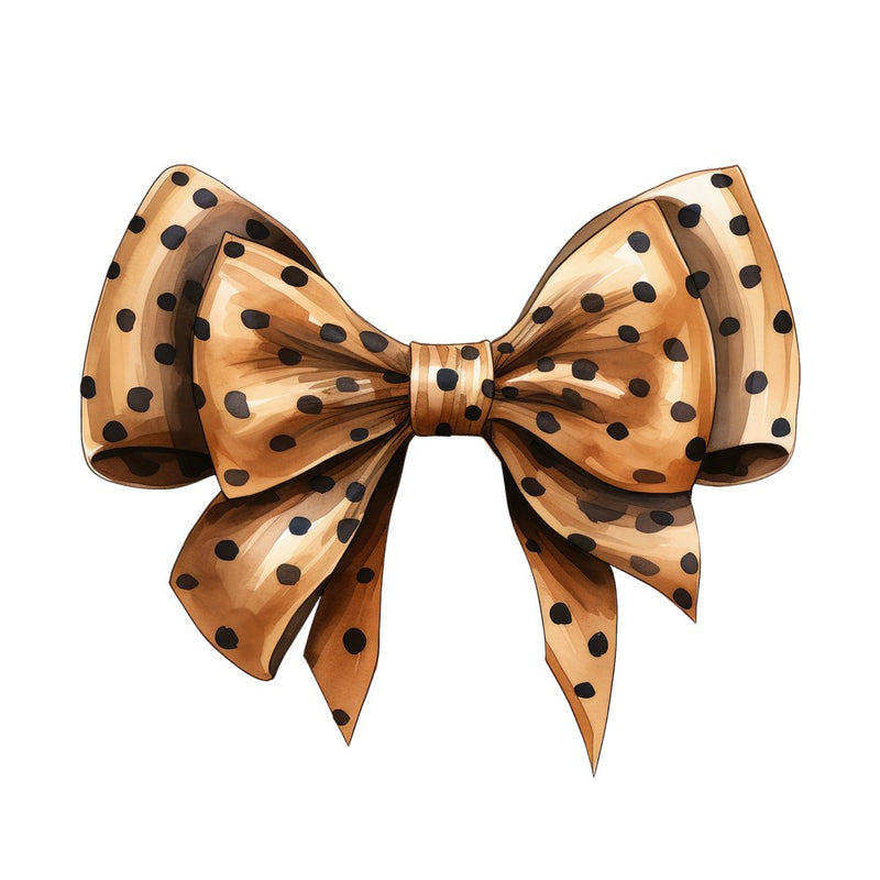 Brown & Gold Bow 2 Fabric Panel - ineedfabric.com