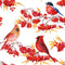 Bullfinch, Cardinal & Rowan Fabric - White - ineedfabric.com