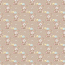 Bumble Bee Bear and Clouds Fabric - Brown - ineedfabric.com