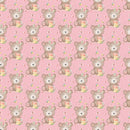 Bumble Bee Bear Fabric - Pink - ineedfabric.com