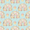 Bumble Bee Bear Rainbows Fabric - Blue - ineedfabric.com