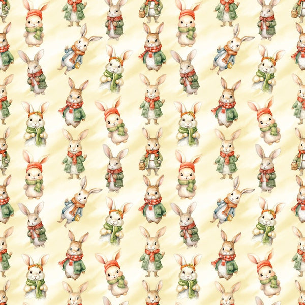 Bundled Up Bunny Fabric - ineedfabric.com