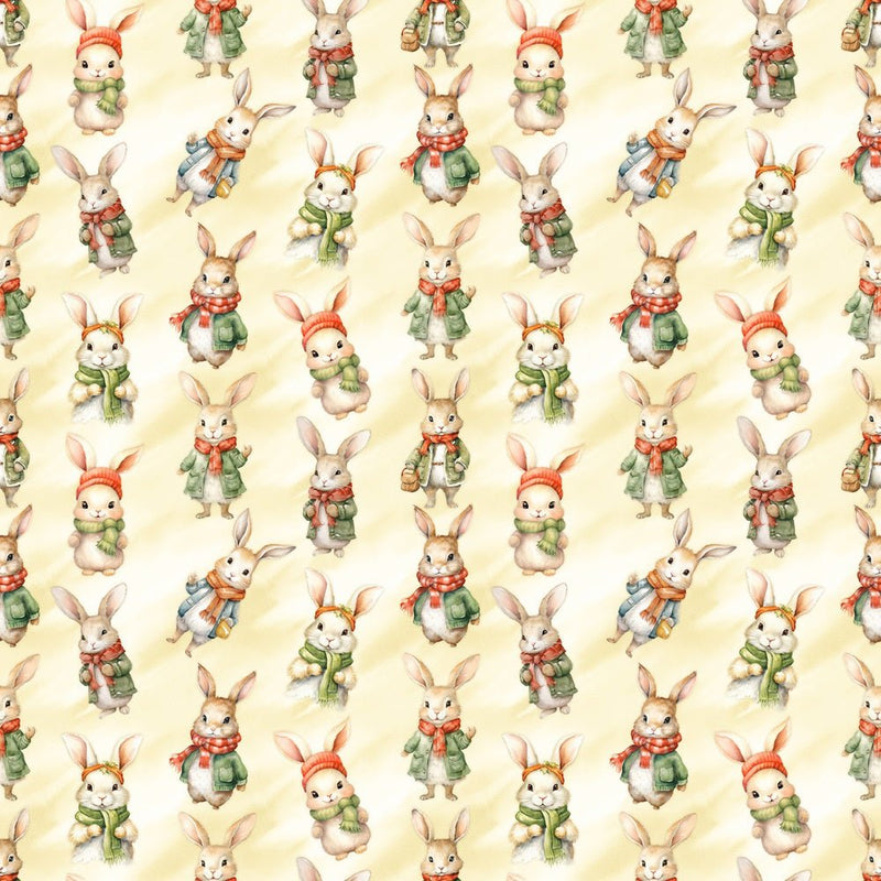 Bundled Up Bunny Fabric - ineedfabric.com