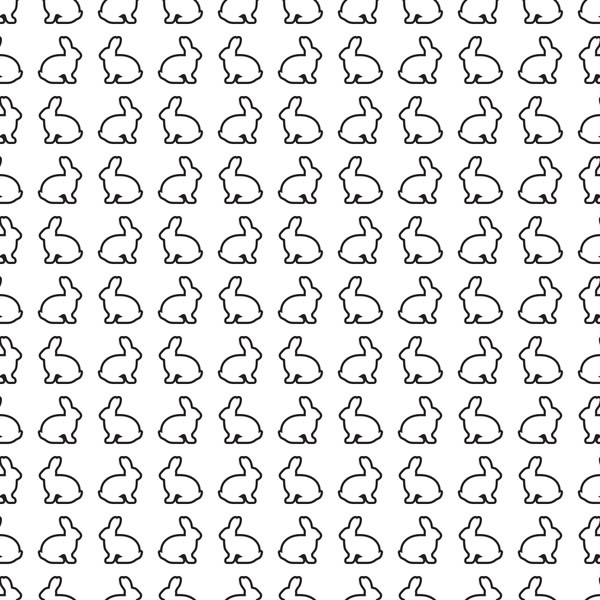 Bunnies Allover Fabric - Black/White - ineedfabric.com