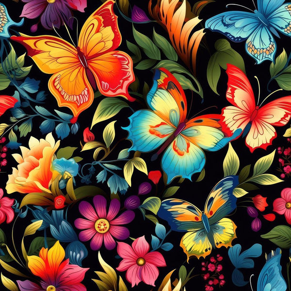 Butterflies & Blooms Pattern 10 Fabric - ineedfabric.com