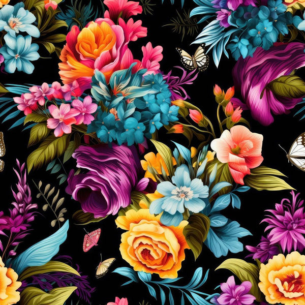 Butterflies & Blooms Pattern 3 Fabric - ineedfabric.com