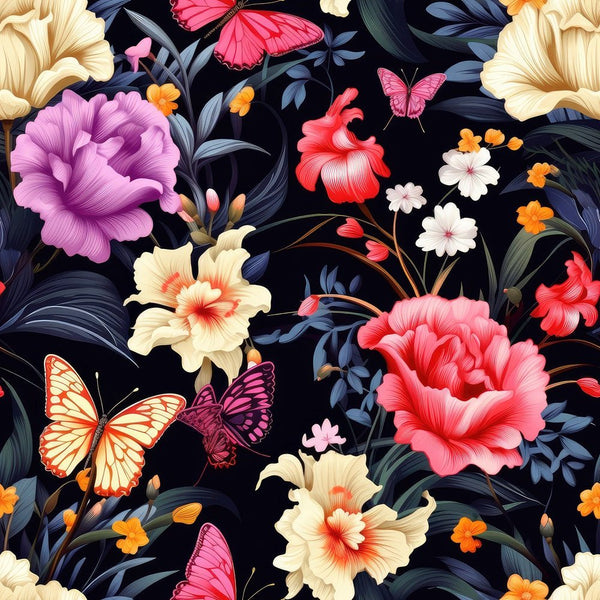 Butterflies & Blooms Pattern 9 Fabric - ineedfabric.com
