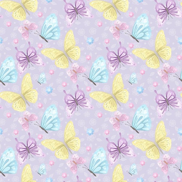 Butterflies & Rainbows Pattern 8 Fabric - ineedfabric.com