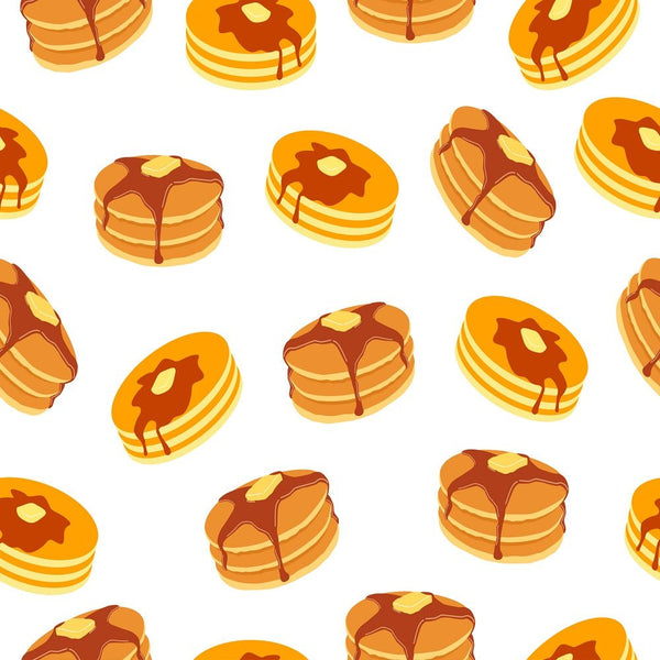 Buttery Pancakes Fabric - White - ineedfabric.com