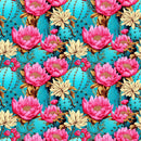 Cacti & Flowers Fabric - ineedfabric.com