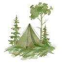 Camping In The Forest Fabric Panel - ineedfabric.com