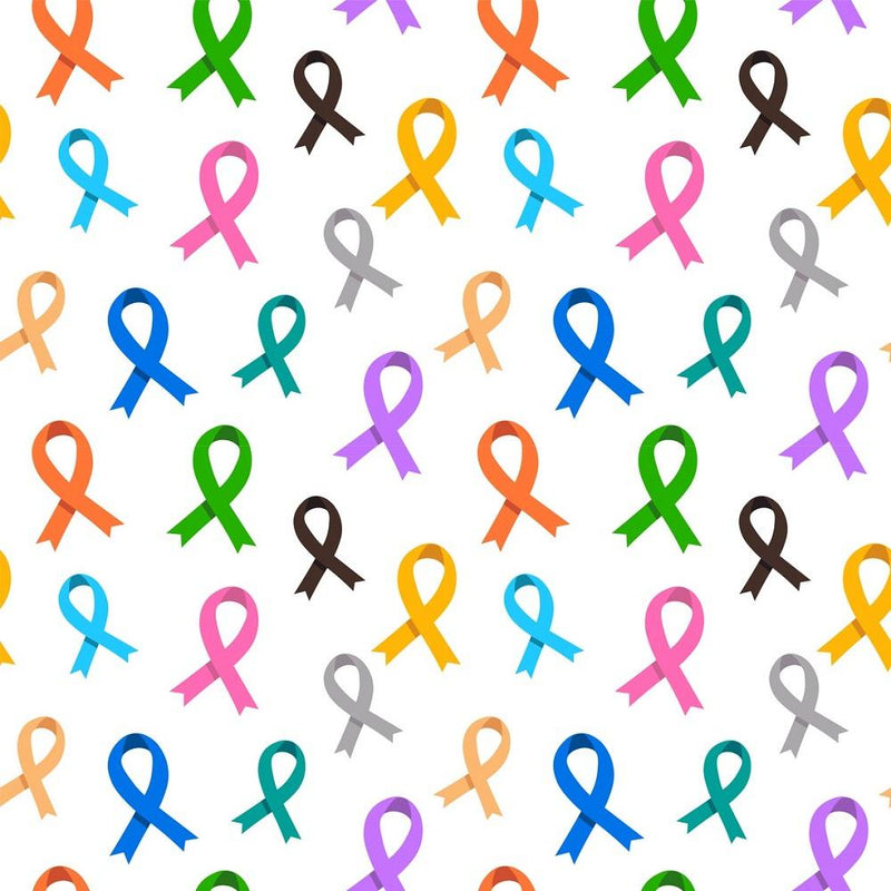 Cancer Awareness Ribbons Fabric
