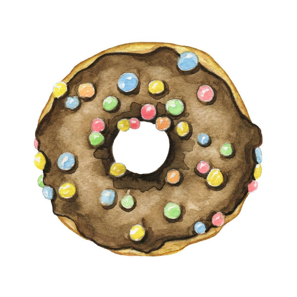 Candied Doughnut Fabric Panel - Brown - ineedfabric.com