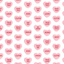 Candied Heart With Text Fabric - ineedfabric.com