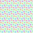 Candy Hearts Fabric - Green - ineedfabric.com