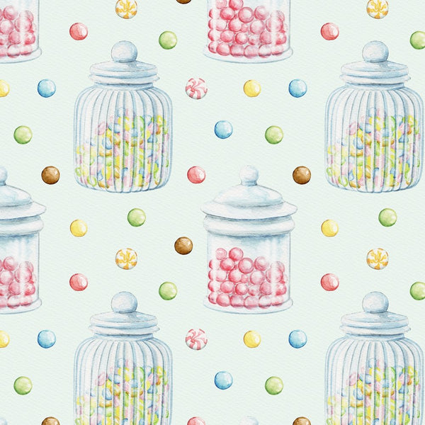 Candy Jars Fabric - Mint - ineedfabric.com