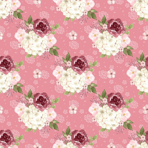 Canyon Rose Floral Fabric - Pink - ineedfabric.com