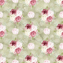 Canyon Rose Grunge Floral Fabric - Green - ineedfabric.com