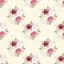 Canyon Rose on Leaves Fabric - Tan - ineedfabric.com