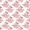 Cardinal Perched on Cherry Blossoms Branches Fabric - White - ineedfabric.com