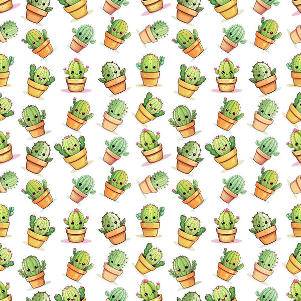 Cartoon Cactus Fabric - ineedfabric.com