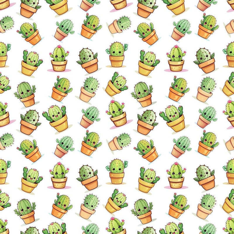 Cartoon Cactus Fabric - ineedfabric.com