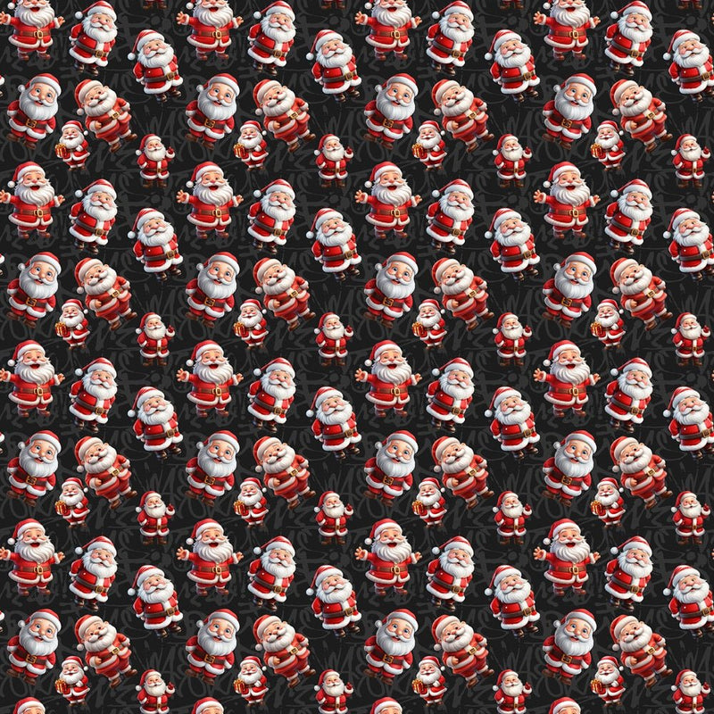 Cartoon Cheerful Santa Fabric - ineedfabric.com