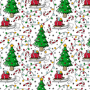 Cartoon Christmas Decorations Fabric - Multi - ineedfabric.com