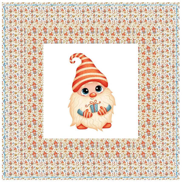 Cartoon Christmas Gnome With Cookies & Gifts Wall Hanging 42" x 42" - ineedfabric.com
