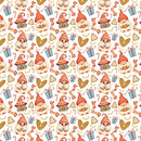 Cartoon Christmas Gnomes & Sweet Fabric - Red - ineedfabric.com