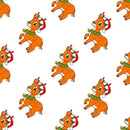 Cartoon Christmas Reindeer Fabric - ineedfabric.com