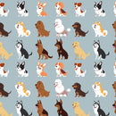 Cartoon Dog Breeds Fabric - Variation 1 - ineedfabric.com
