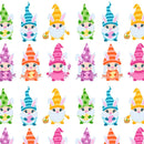 Cartoon Easter Bunny Gnomes Fabric - Multi - ineedfabric.com