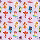 Cartoon Floating Fairy Fabric - ineedfabric.com