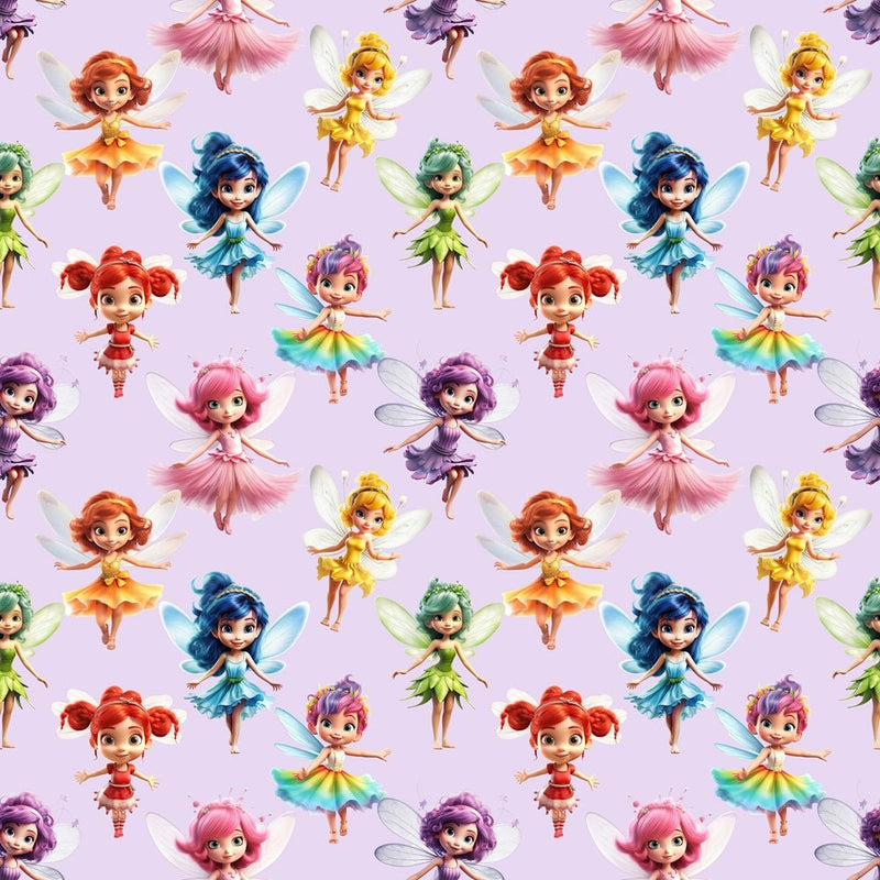 Cartoon Floating Fairy Fabric - ineedfabric.com