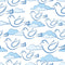 Cartoon Flying Birds Fabric - ineedfabric.com