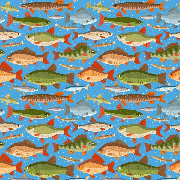 Cartoon Freshwater Fish Fabric - ineedfabric.com
