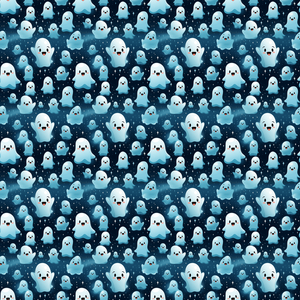 Cartoon Friendly Starlit Ghosties Fabric - ineedfabric.com