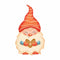 Cartoon Gnome With Cookie Fabric Panel - White - ineedfabric.com
