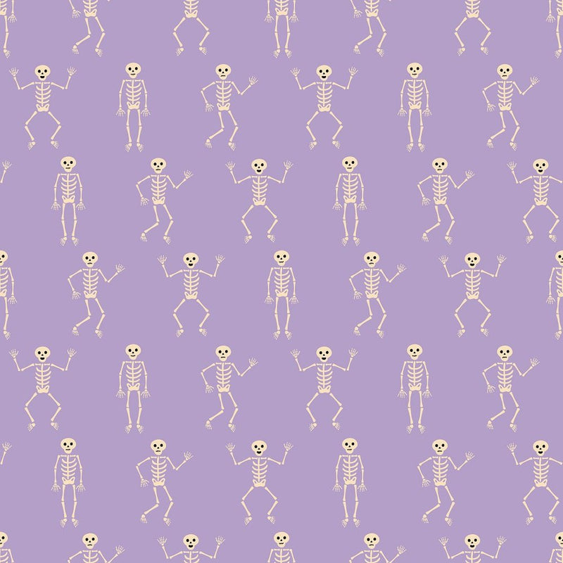 Cartoon Halloween Dancing Skeleton Fabric - ineedfabric.com