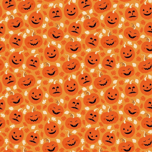 Cartoon Halloween Jack-O-Lanterns Fabric - ineedfabric.com