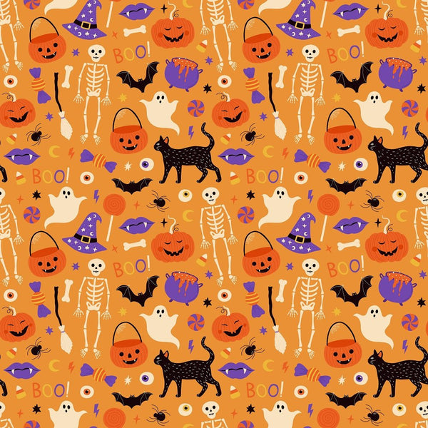 Cartoon Halloween Mix Fabric - ineedfabric.com
