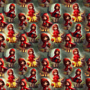 Cartoon Little Red Riding Hood Fabric - ineedfabric.com