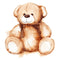 Cartoon Lovely Teddy Bear Fabric Panel - Brown - ineedfabric.com